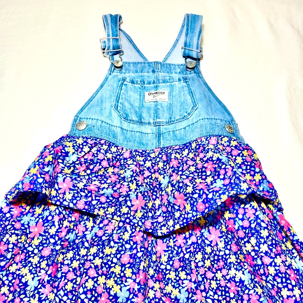 OshKosh Overalls Jean and Pretty Flower Dress
